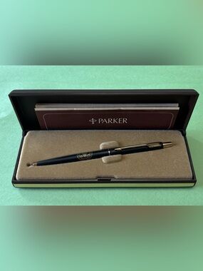 Parker Black and Gold Trim Ballpoint Pen in Presentation Box